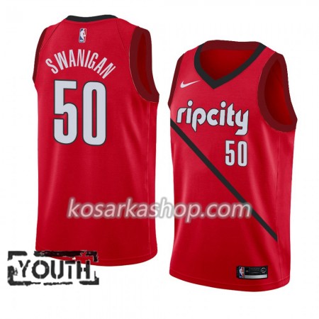 Dres Portland Trail Blazers Caleb Swanigan 50 Nike 2018-19 Crvena Swingman - Dječji